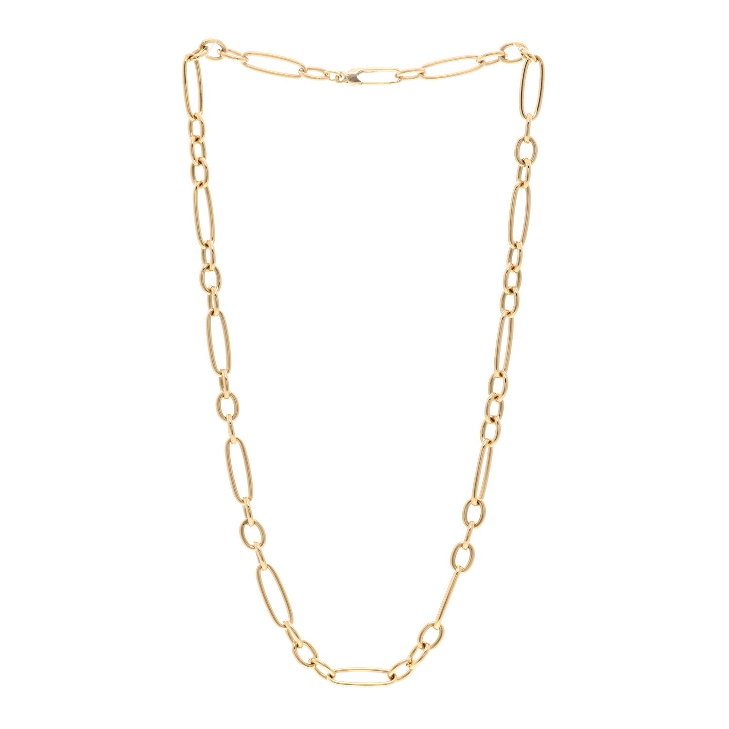 Roberto Coin 18K Yellow Gold Alternating Oval Link Short Necklace 3 of 4