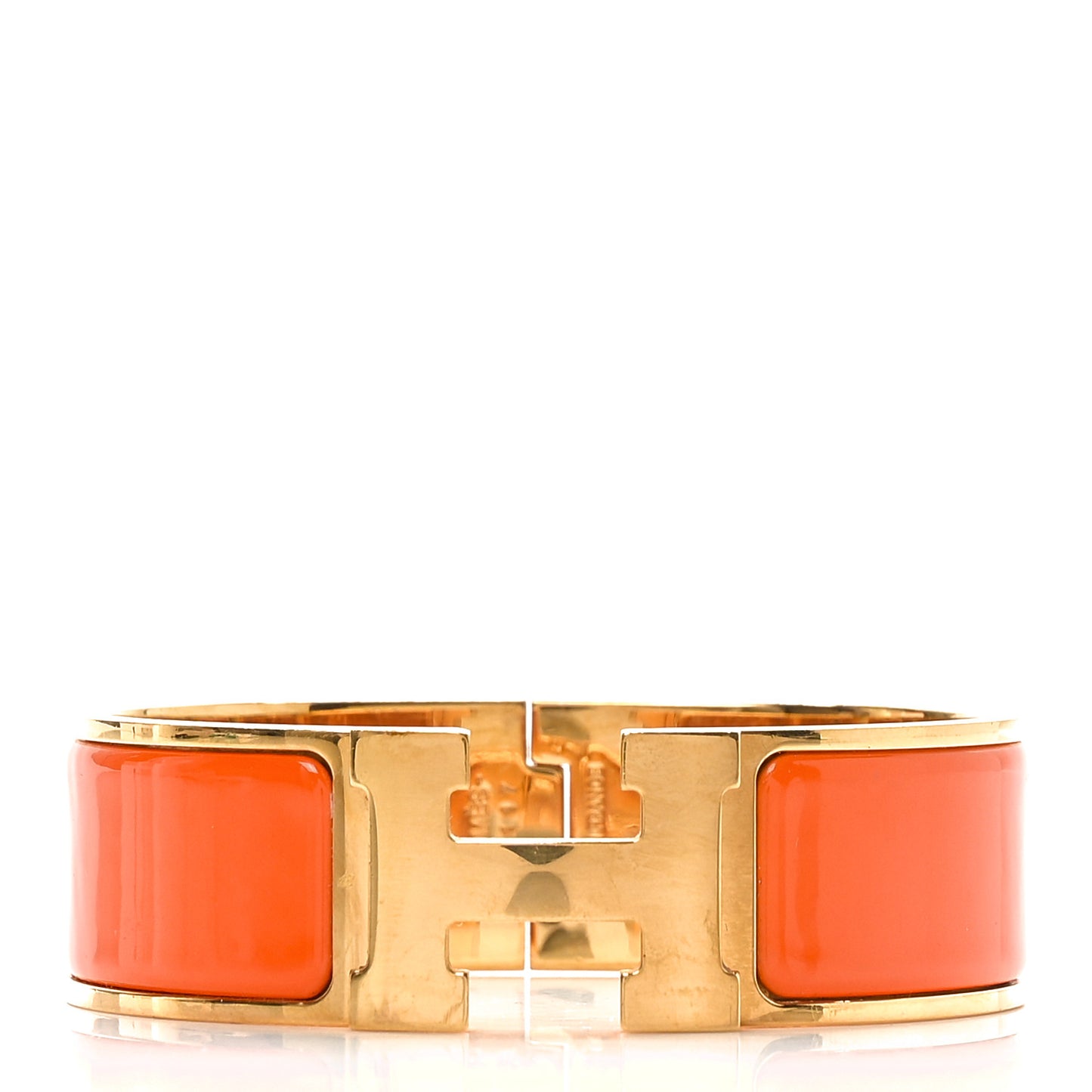 Enamel Wide Clic Clac H Bracelet GM Orange