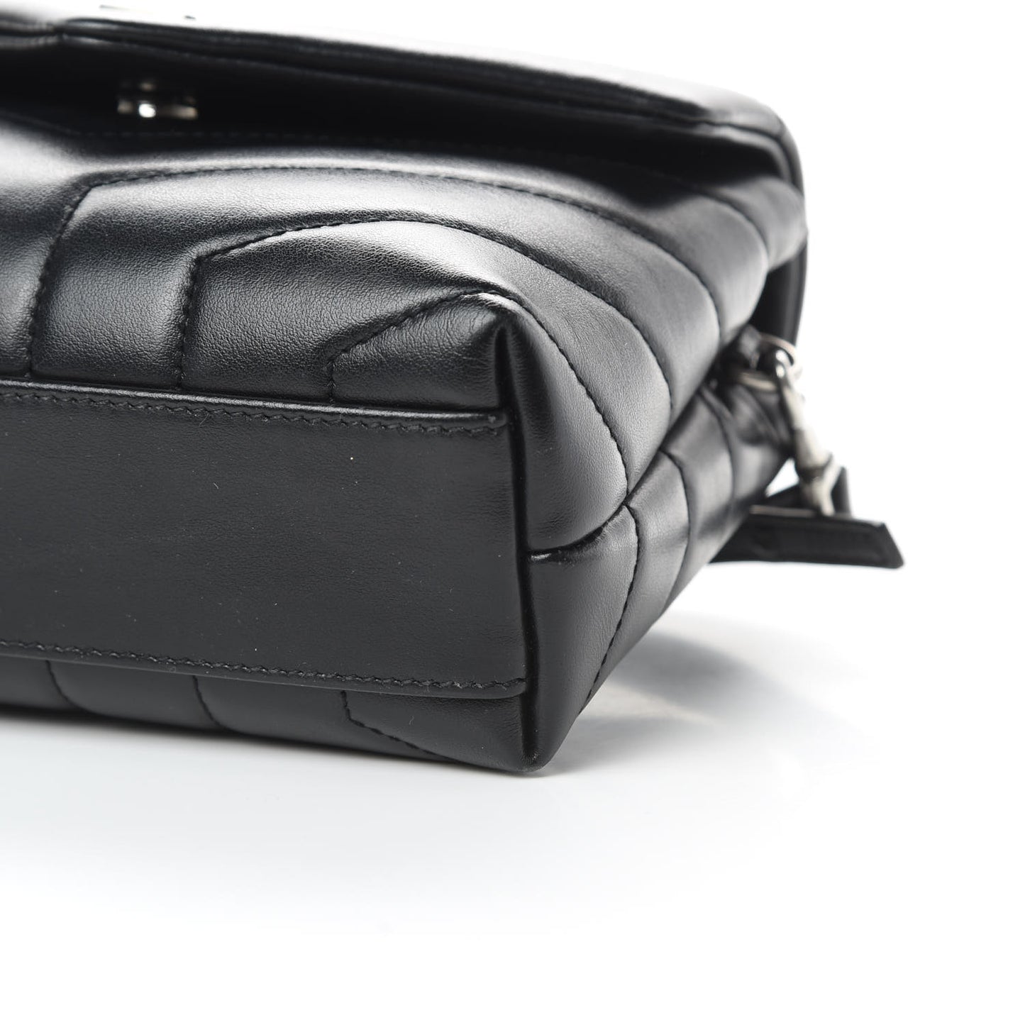 Calfskin Y Quilted Monogram Toy Loulou Crossbody Bag Black