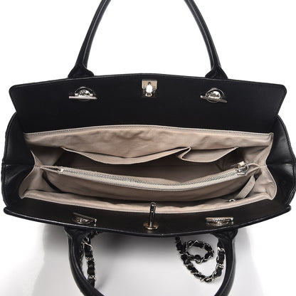 Chanel Aged Calfskin Quilted Be CC Tote Black 5 of 17