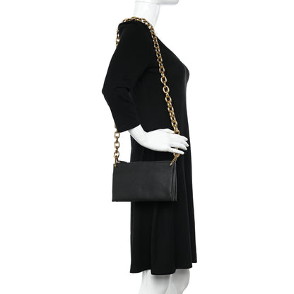 Bottega Veneta Grained Calfskin Saint Germain Chain Crossbody Pouch Black 2 of 12