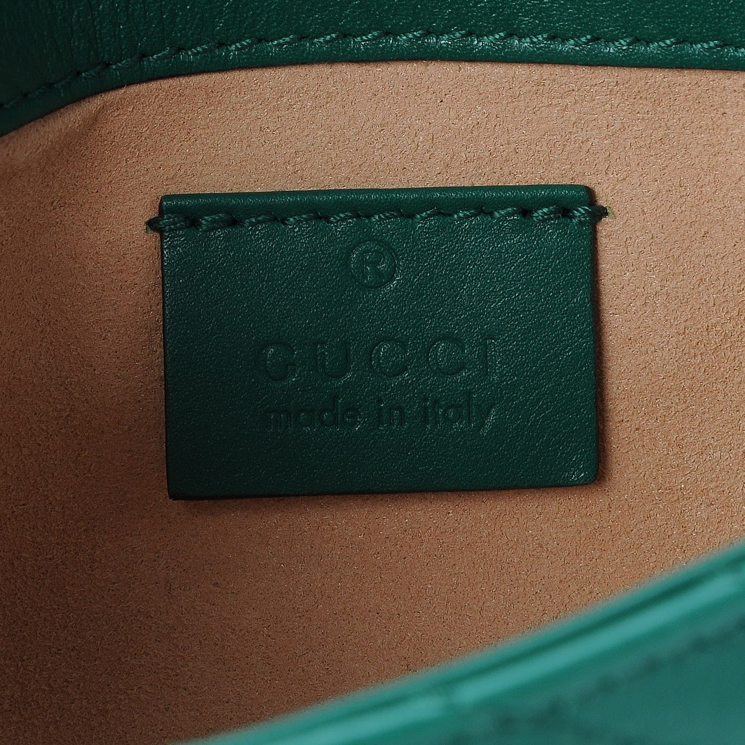 Gucci Calfskin Matelasse Super Mini GG Marmont Shoulder Bag Emerald Green 6 of 8