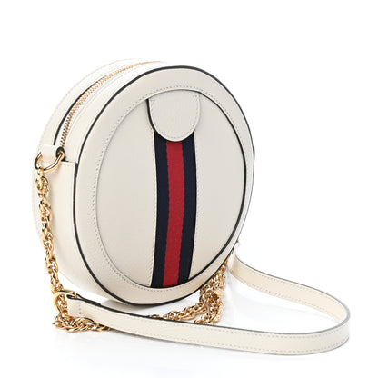 Gucci Textured Calfskin Web Mini Ophidia Round Shoulder Bag Mystic White 3 of 9