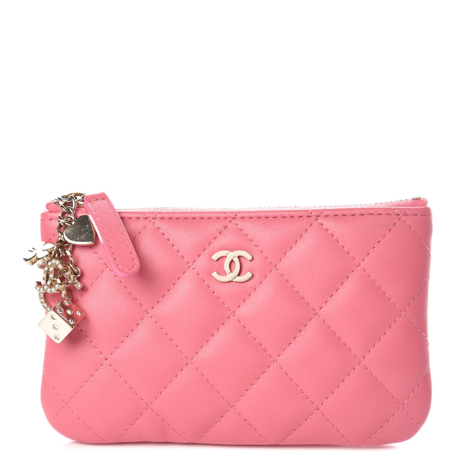 Chanel Lambskin Quilted Small Casino Cosmetic Case Pink 1 of 8
