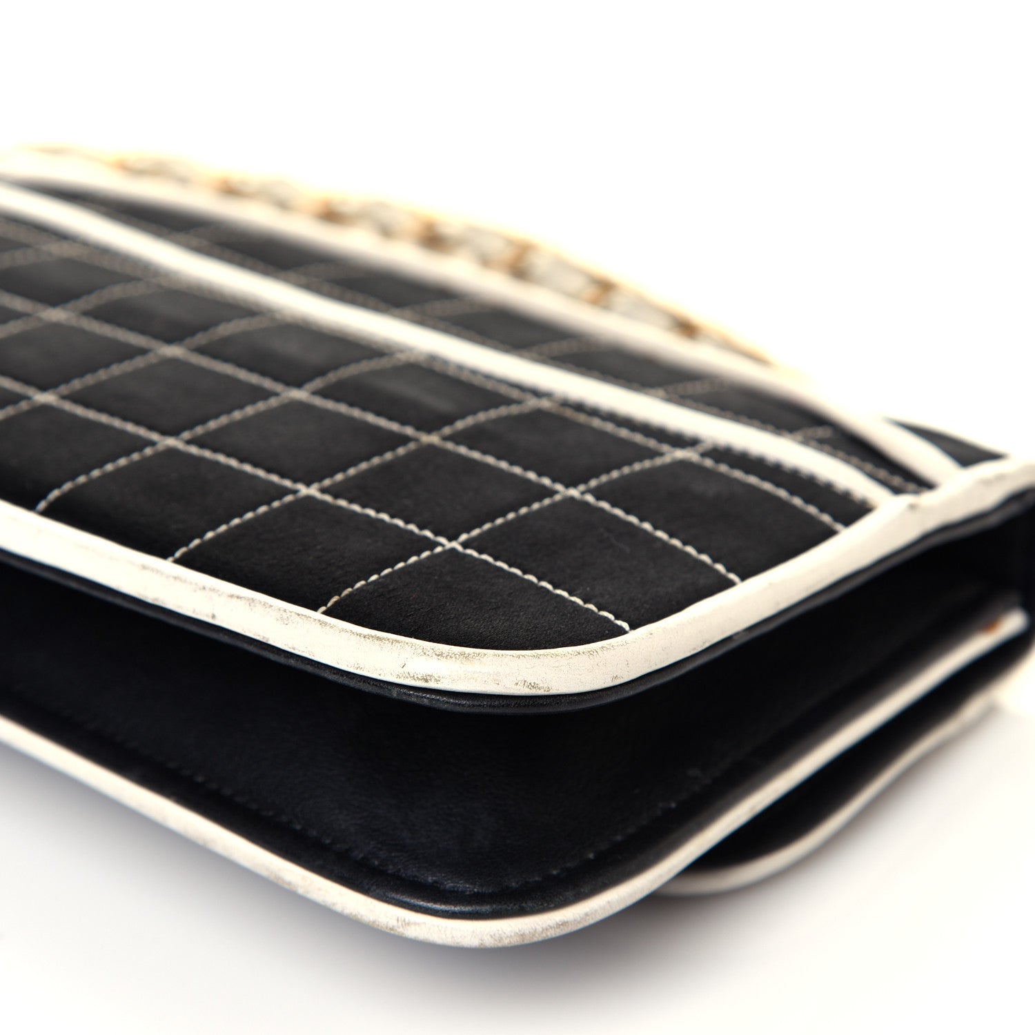 Chanel Satin Quilted Chocolate Bar Flap Black 11 of 12