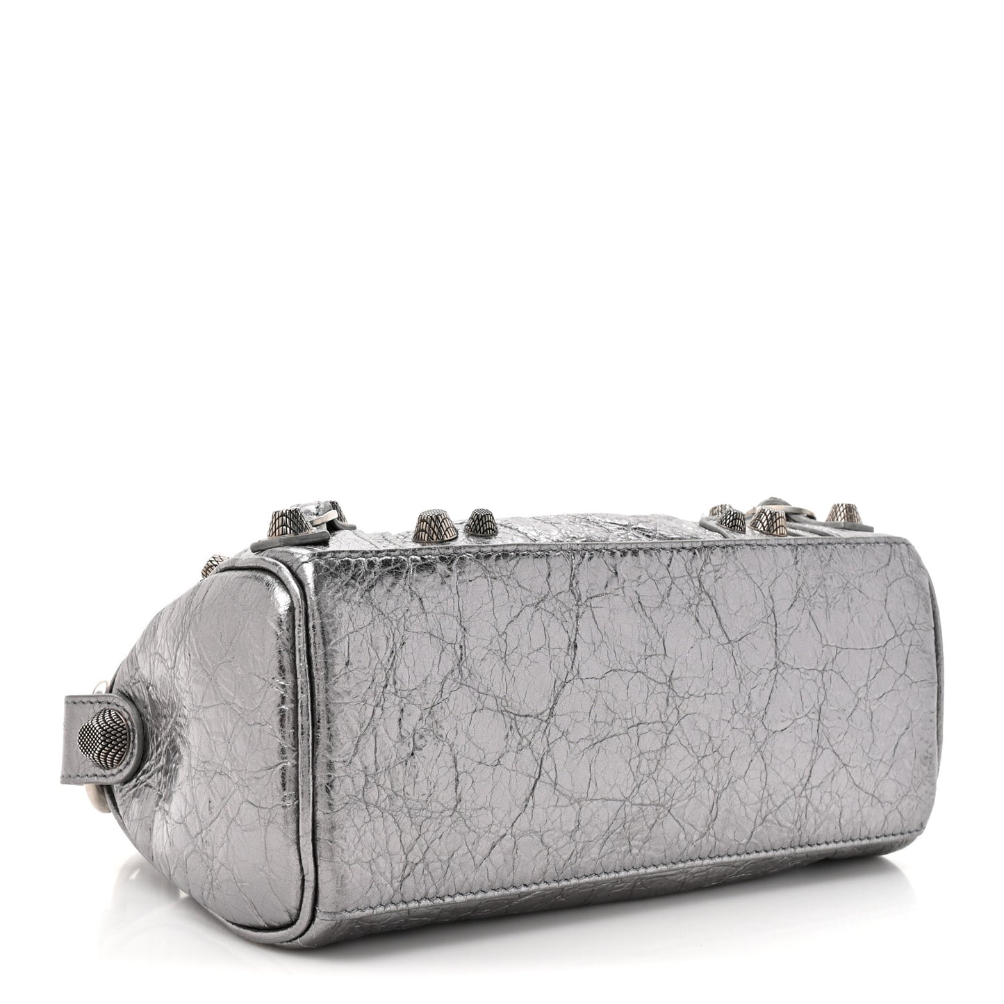 Metallic Agneau Arena Mini Le Cagole Duffle Crossbody Bag Silver