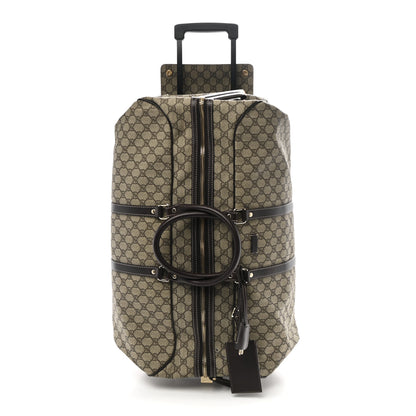 Gucci GG Plus Monogram Large Carry On Duffle Trolley Beige Ebony Cocoa Dark Chocolate 2 of 14