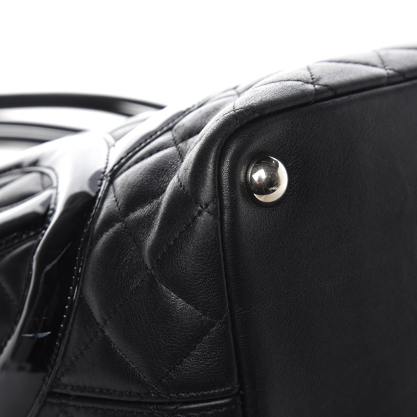 Calfskin Quilted Large Cambon Tote Black