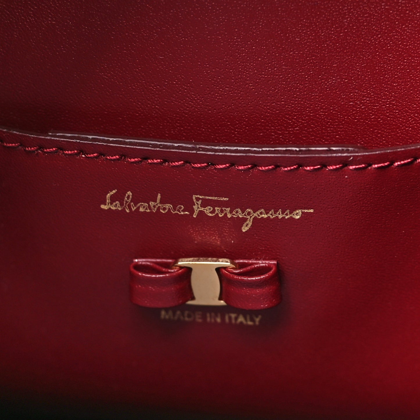 Calfskin Bow Bucket Bag Red