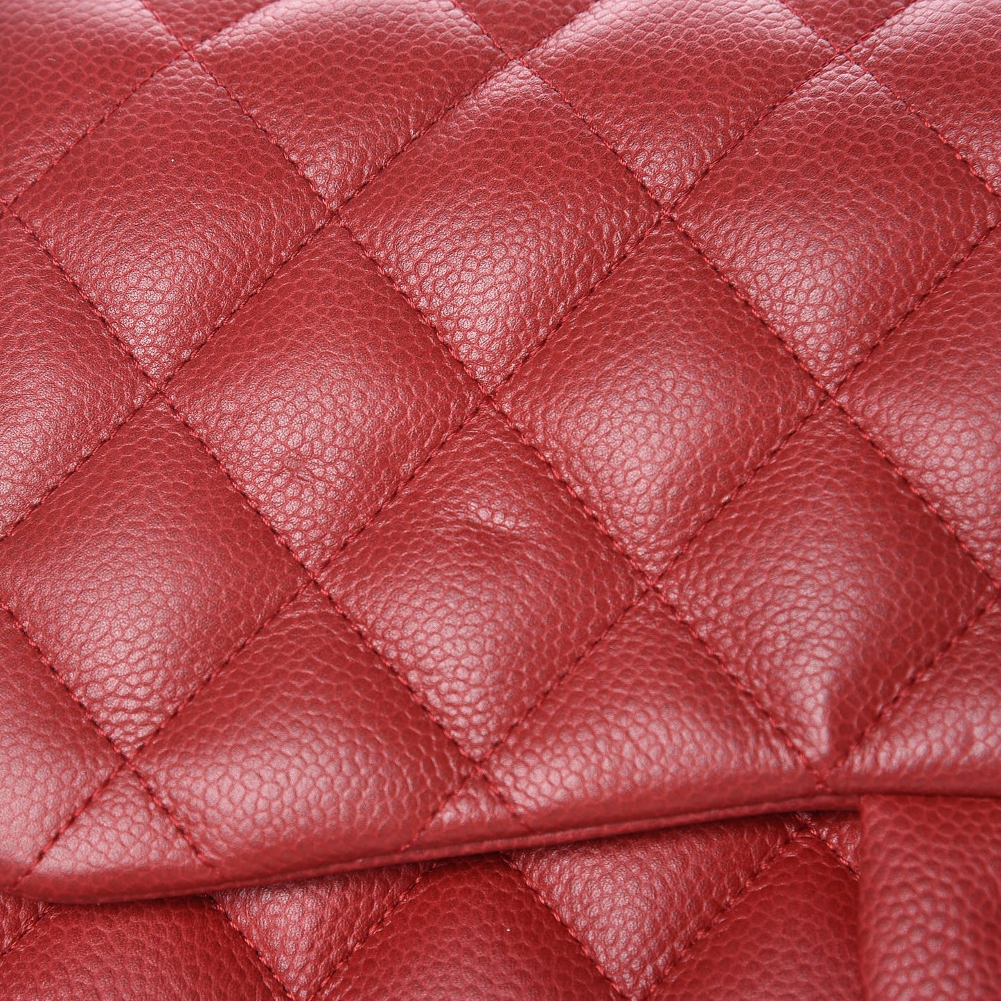 Caviar Quilted Jumbo Double Flap Red