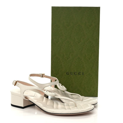 Gucci Nappa Matelasse Double G 35mm Thong Sandals 38.5 Mystic White 2 of 8