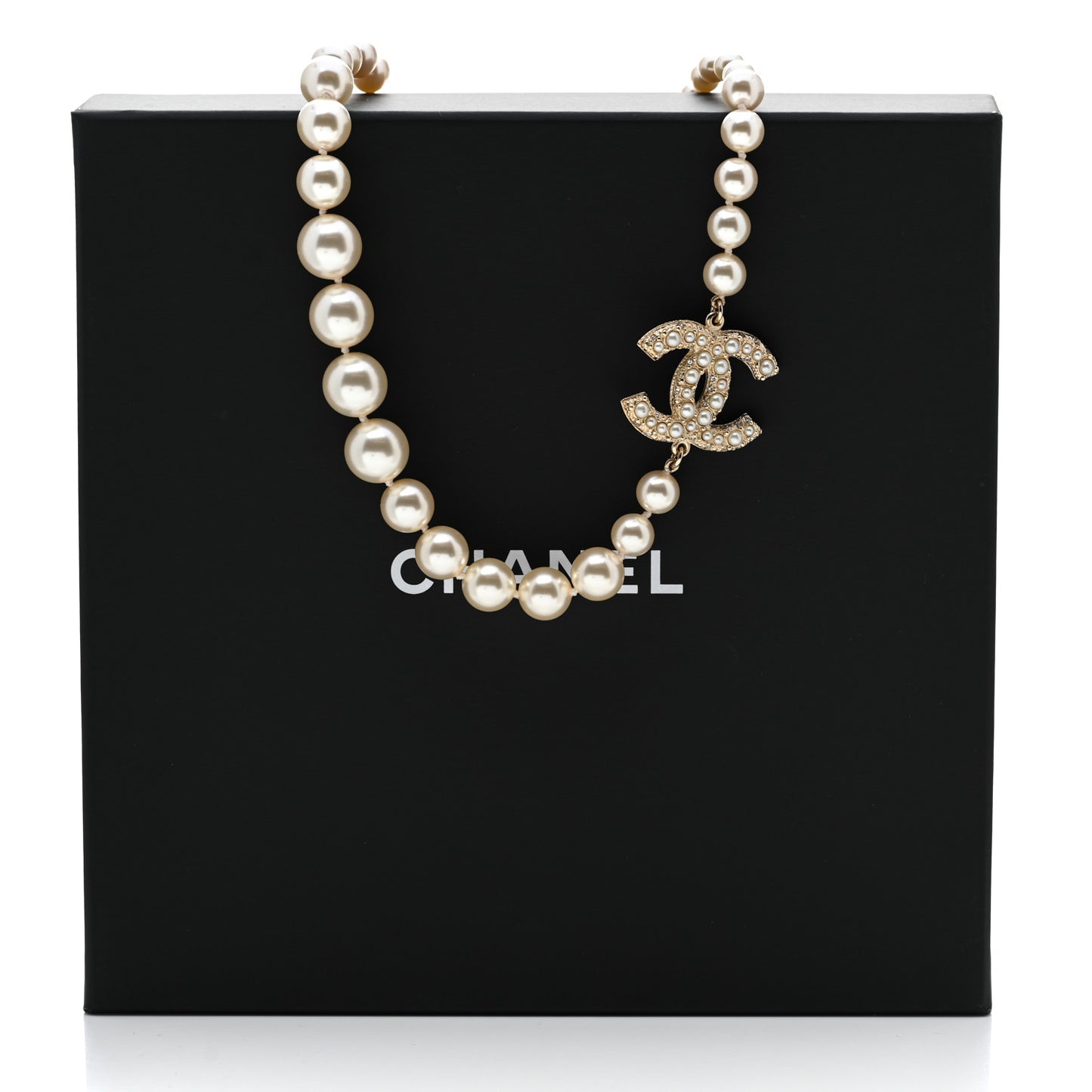 Pearl CC 100th Anniversary Necklace Light Gold