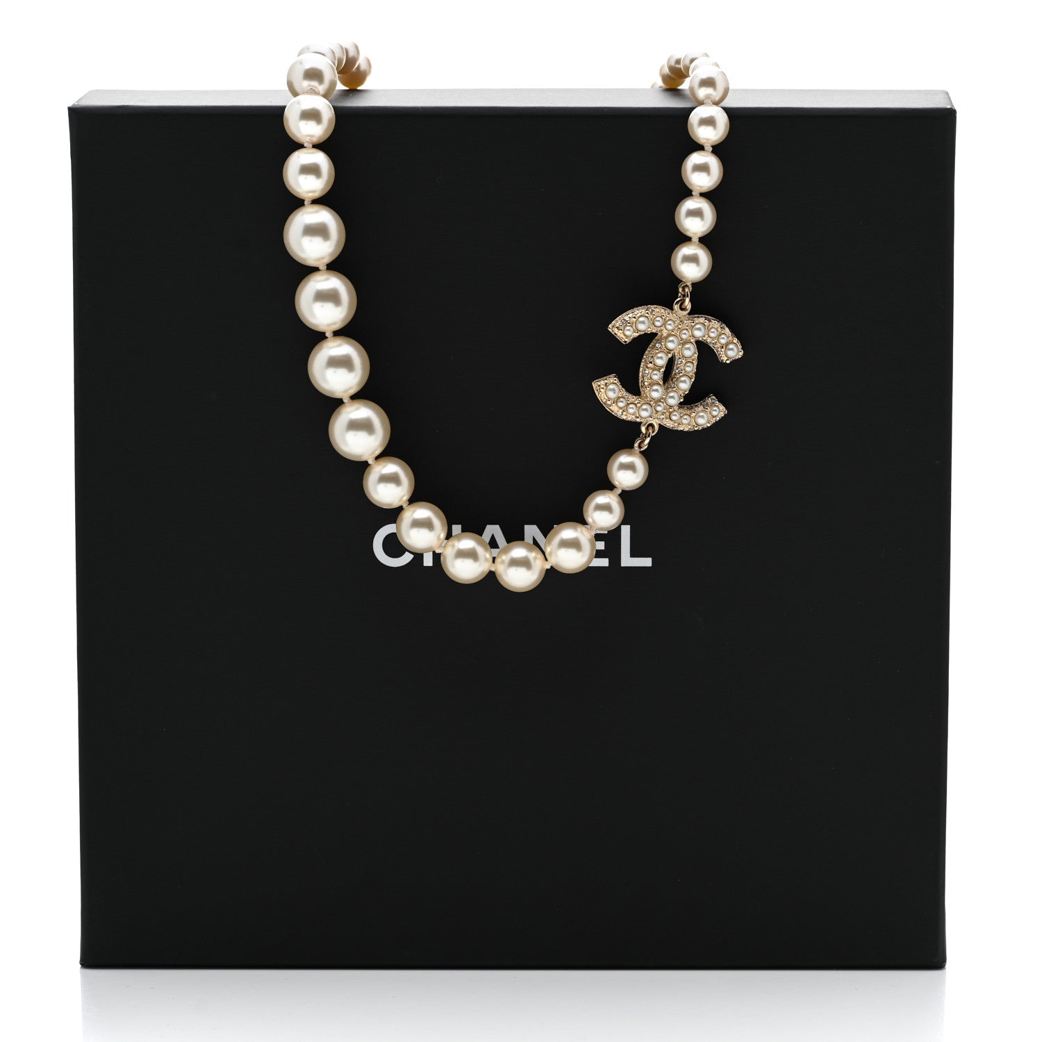 Chanel Pearl CC 100th Anniversary Necklace Light Gold 5 of 5