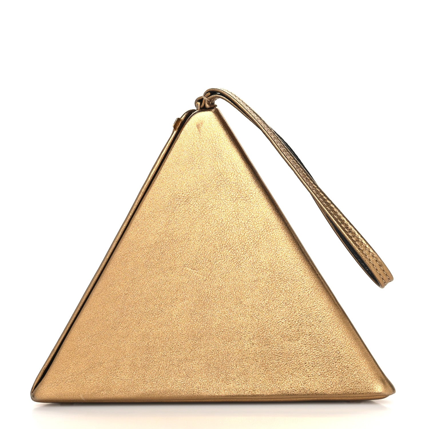 Saint Laurent Metallic Lambskin Pyramid Clutch Brome 3 of 12