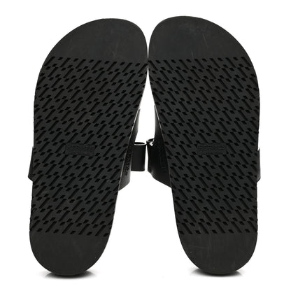 Hermes Calfskin Womens Chypre Sandals 36.5 Black 6 of 9
