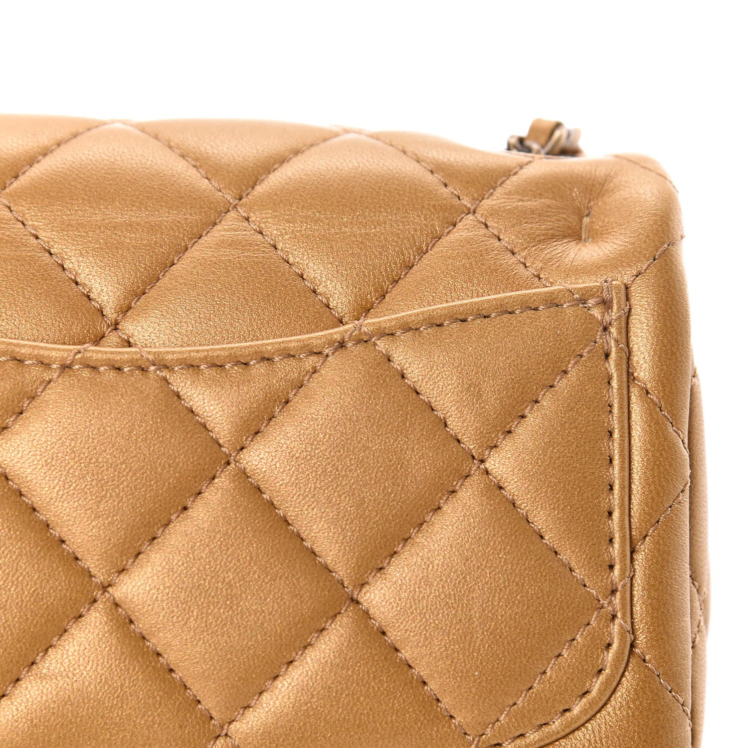 Chanel Metallic Lambskin Quilted Extra Mini Medallion Flap Gold 11 of 19