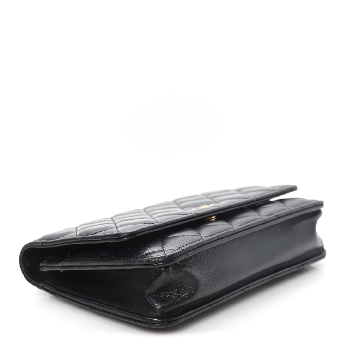 Lambskin Quilted Wallet On Chain WOC Black Black
