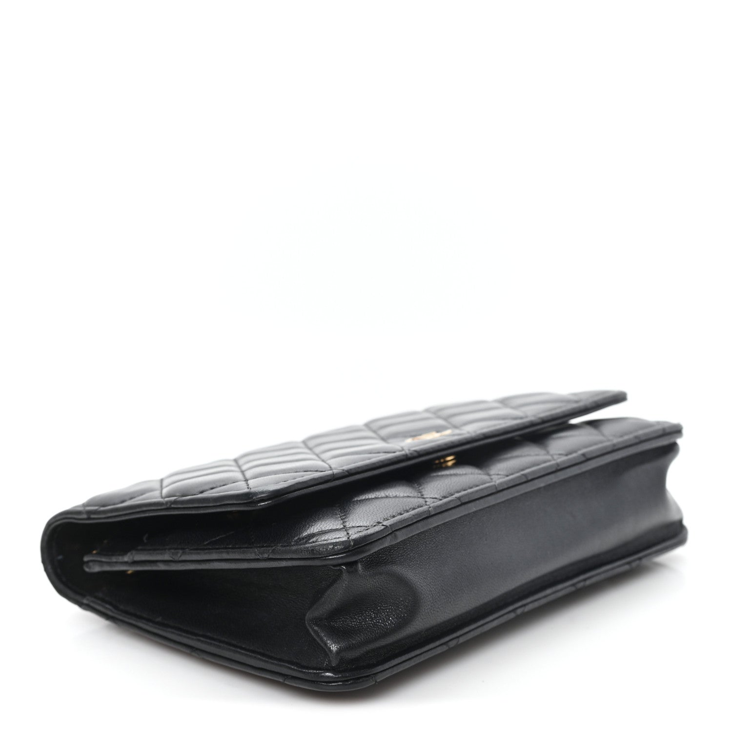 Chanel Lambskin Quilted Wallet On Chain WOC Black Black 4 of 12