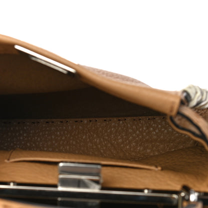 Fendi Cuoio Romano Selleria Elaphe Lace Up Mini Peekaboo Iconic Satchel Miele Scuro Natural 6 of 10