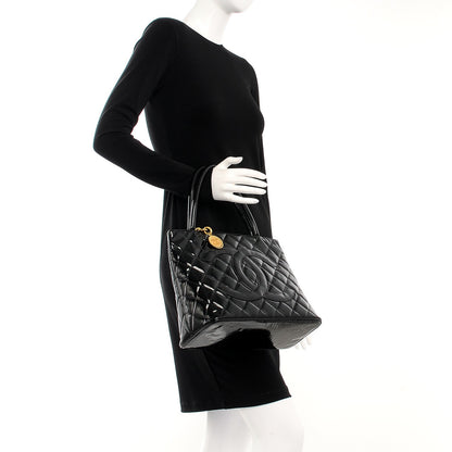 Chanel Patent Quilted Medallion Tote Black 2 of 29