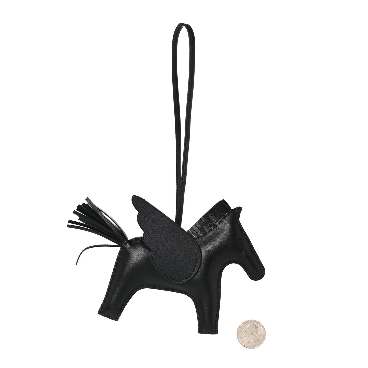 Milo Lambskin Grigri Rodeo Pegase Horse Bag Charm PM So Black