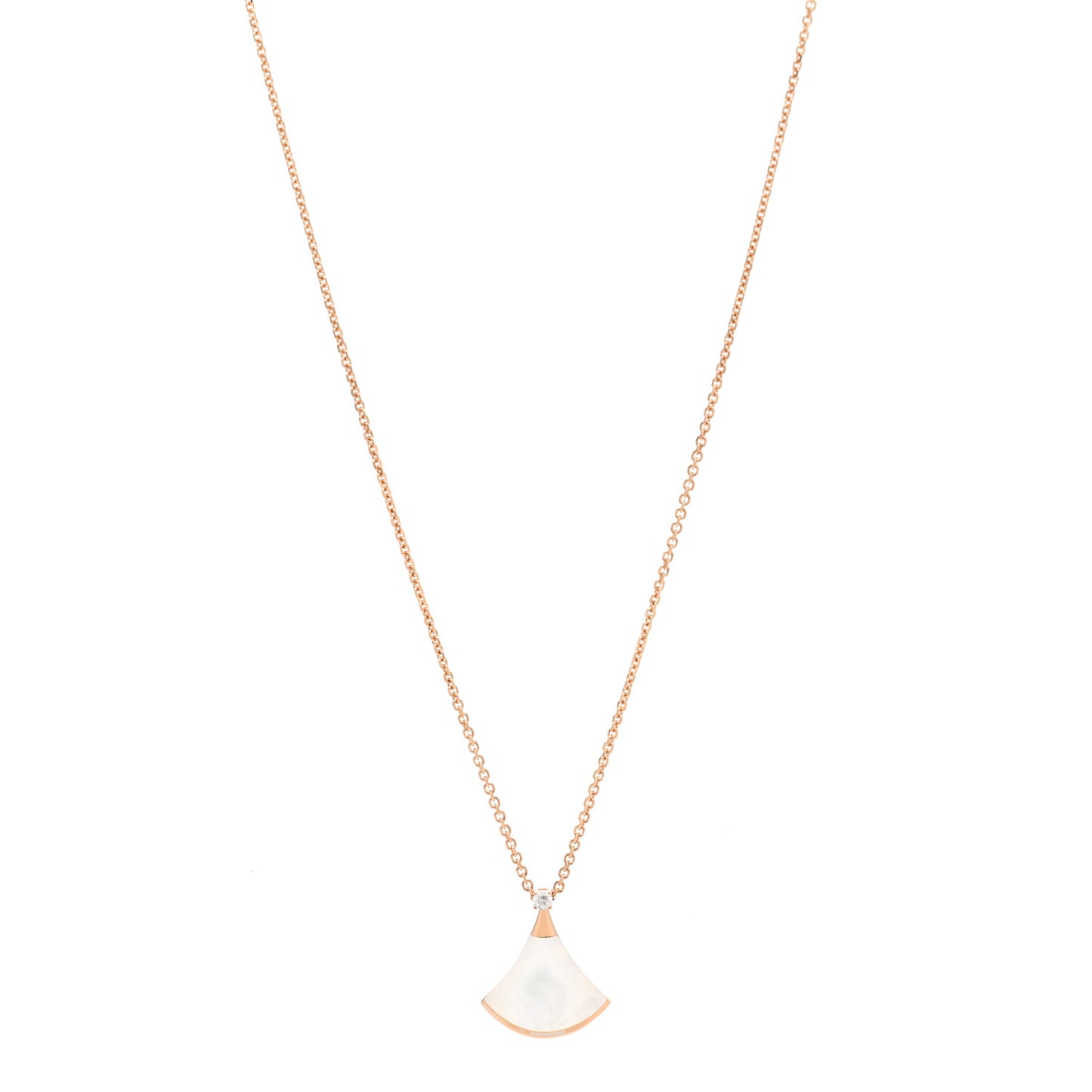 18K Rose Gold Diamond Mother of Pearl Small Divas' Dream Pendant Necklace