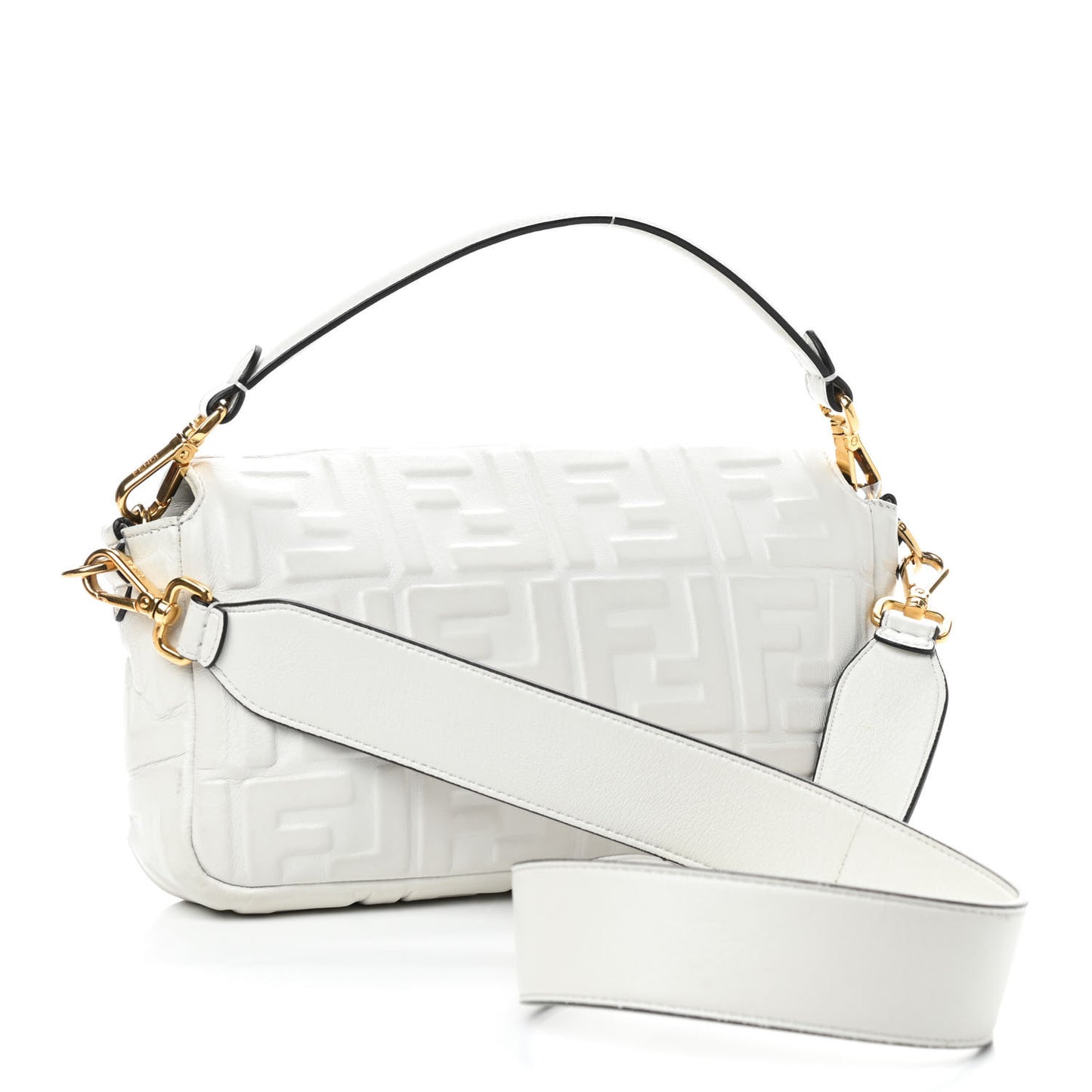 Nappa FF 1974 Embossed Baguette White