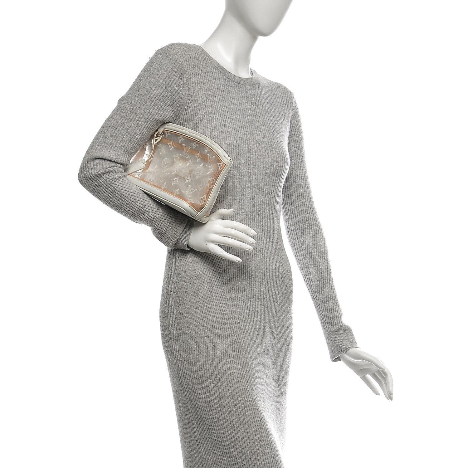 Louis Vuitton Monogram Transparence Transparent Lockit Clutch White 2 of 7