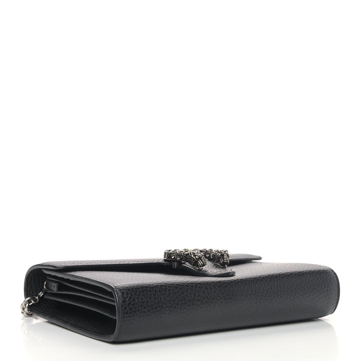 Gucci Calfskin Mini Dionysus Chain Wallet Black 3 of 4