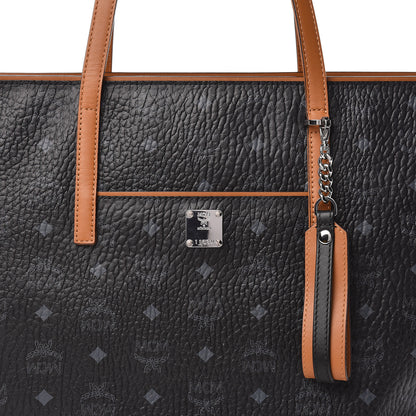 MCM Visetos Medium Anya Shopper Tote Black 8 of 14
