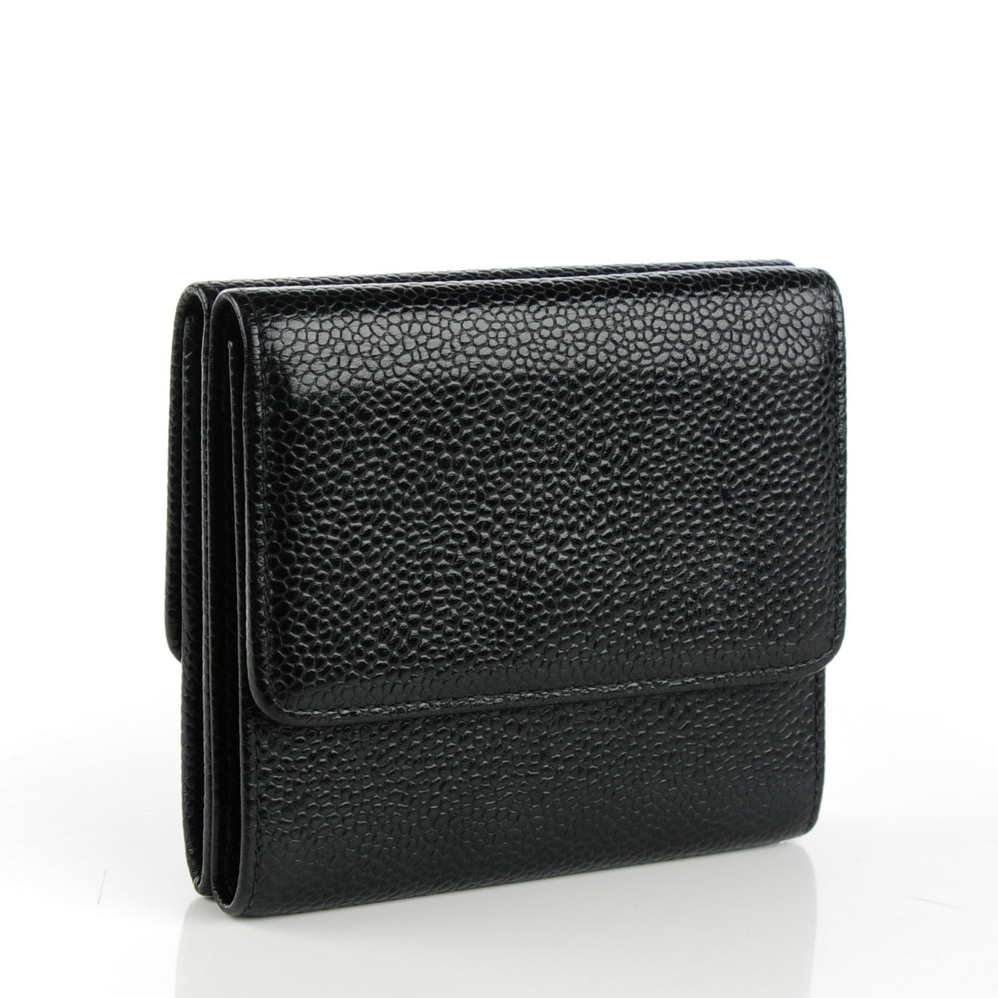 Caviar Timeless CC Compact Flap Wallet Black