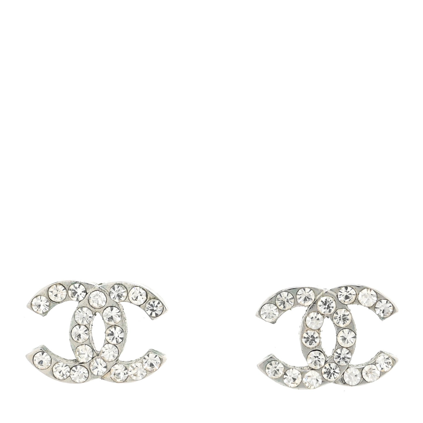 Crystal CC Earrings Silver