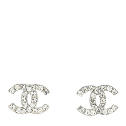 Chanel Crystal CC Earrings Silver 1 of 3