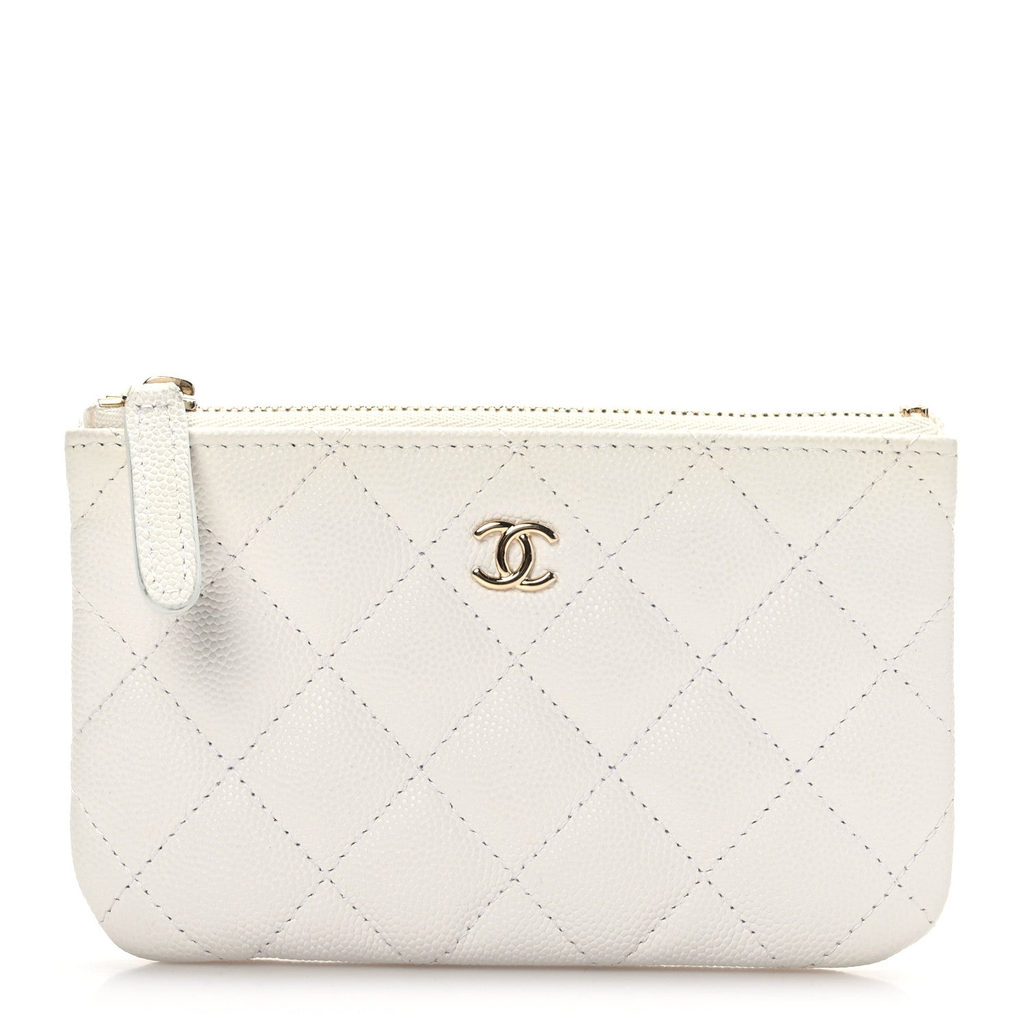 Chanel Caviar Quilted Small Cosmetic Case White 1 of 7