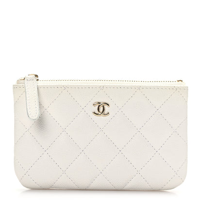 Chanel Caviar Quilted Small Cosmetic Case White 1 of 7