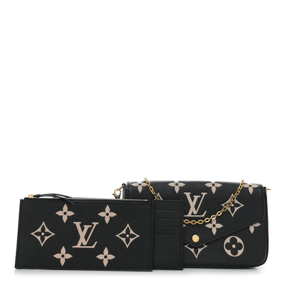 Louis Vuitton Empreinte Monogram Giant Felicie Pochette Black Beige 3 of 11