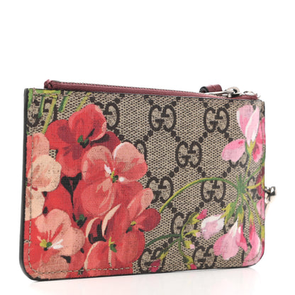 Gucci GG Supreme Monogram Blooms Key Ring Coin Case Beige Multicolor Dry Rose 3 of 7