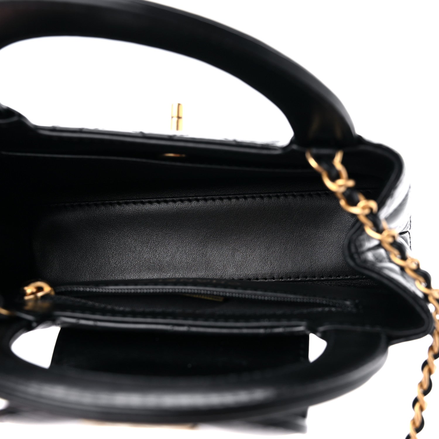 Chanel Shiny Aged Calfskin Quilted Nano Kelly Shopper Black 5 of 10