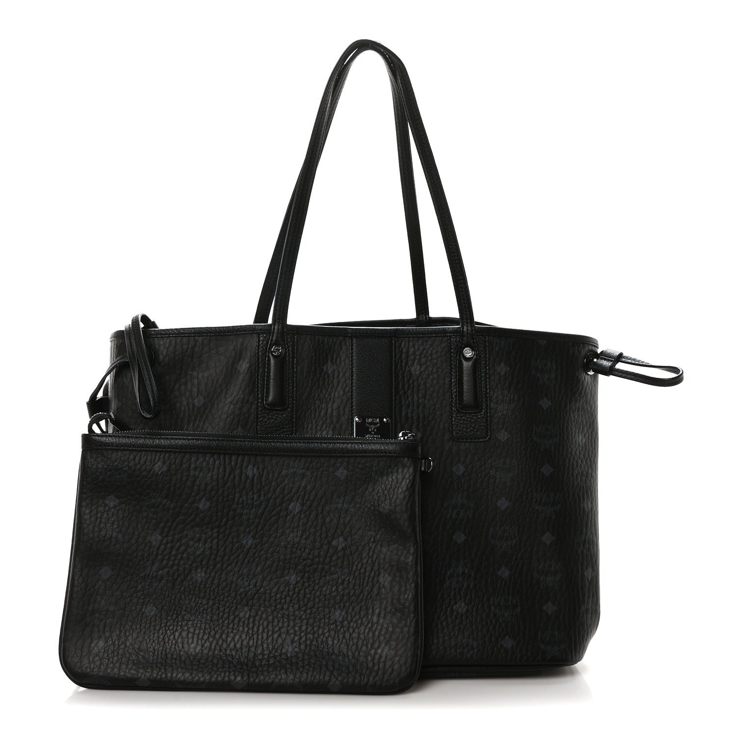 MCM Visetos Medium Liz Reversible Shopper Tote Black 3 of 17