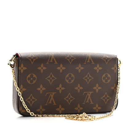 Louis Vuitton Monogram Pochette Felicie Chain Wallet Fuchsia 4 of 11