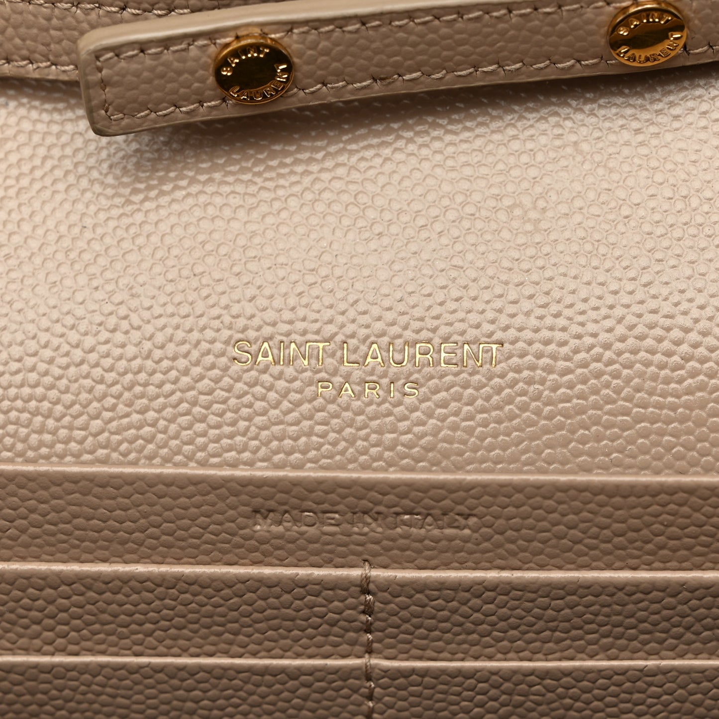 Grain De Poudre Mixed Matelasse Triquilt Monogram Chain Wallet Dark Beige