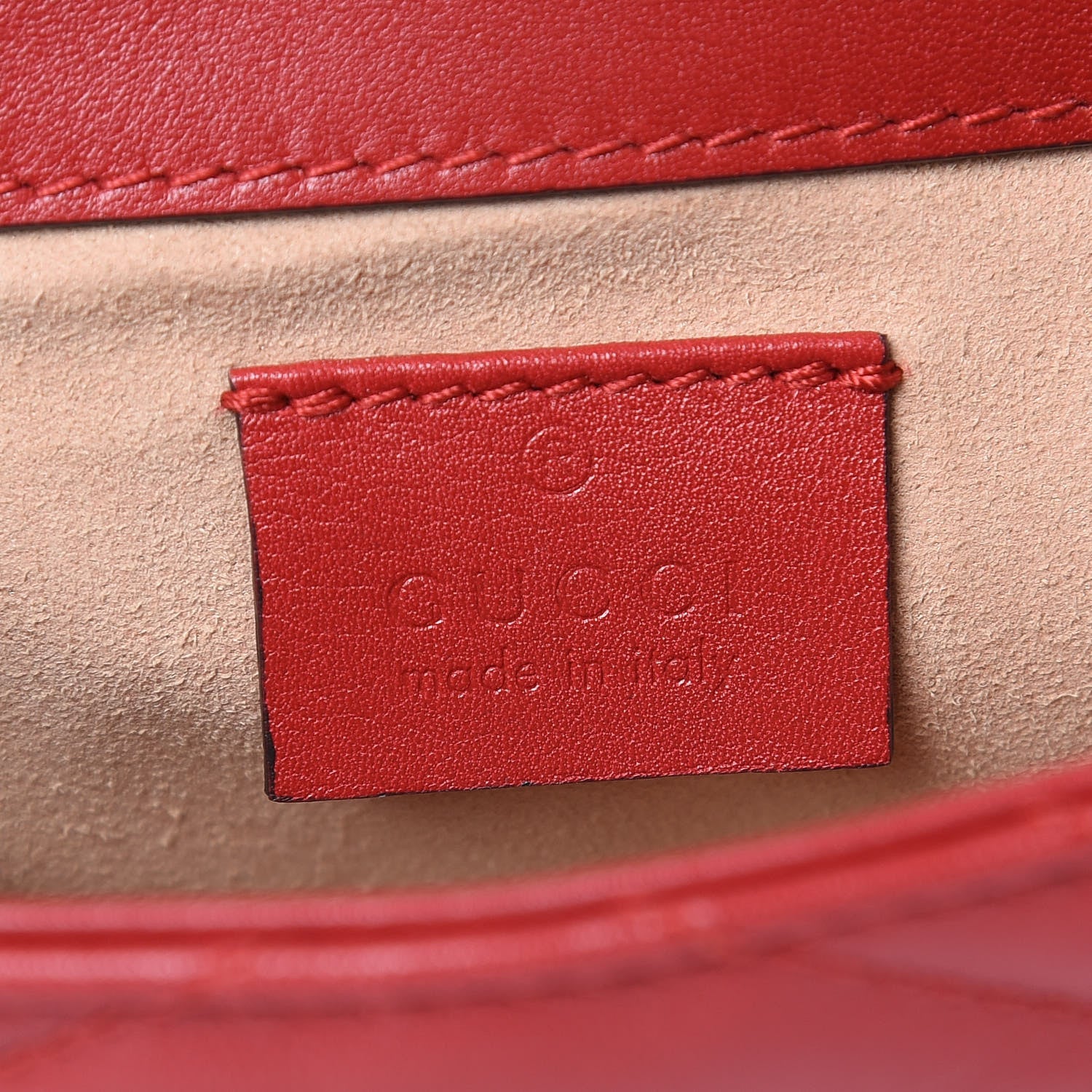 Gucci Calfskin Matelasse Super Mini GG Marmont Shoulder Bag Hibiscus Red 6 of 11