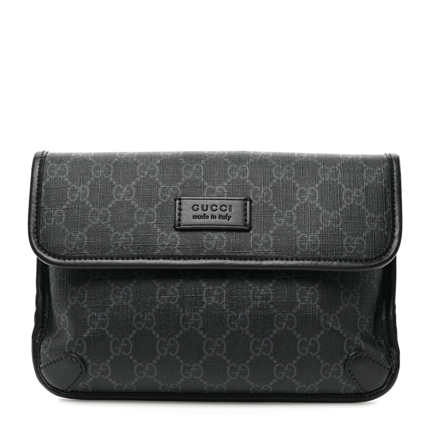 GG Supreme Monogram Web Slim Belt Bag Black Grey