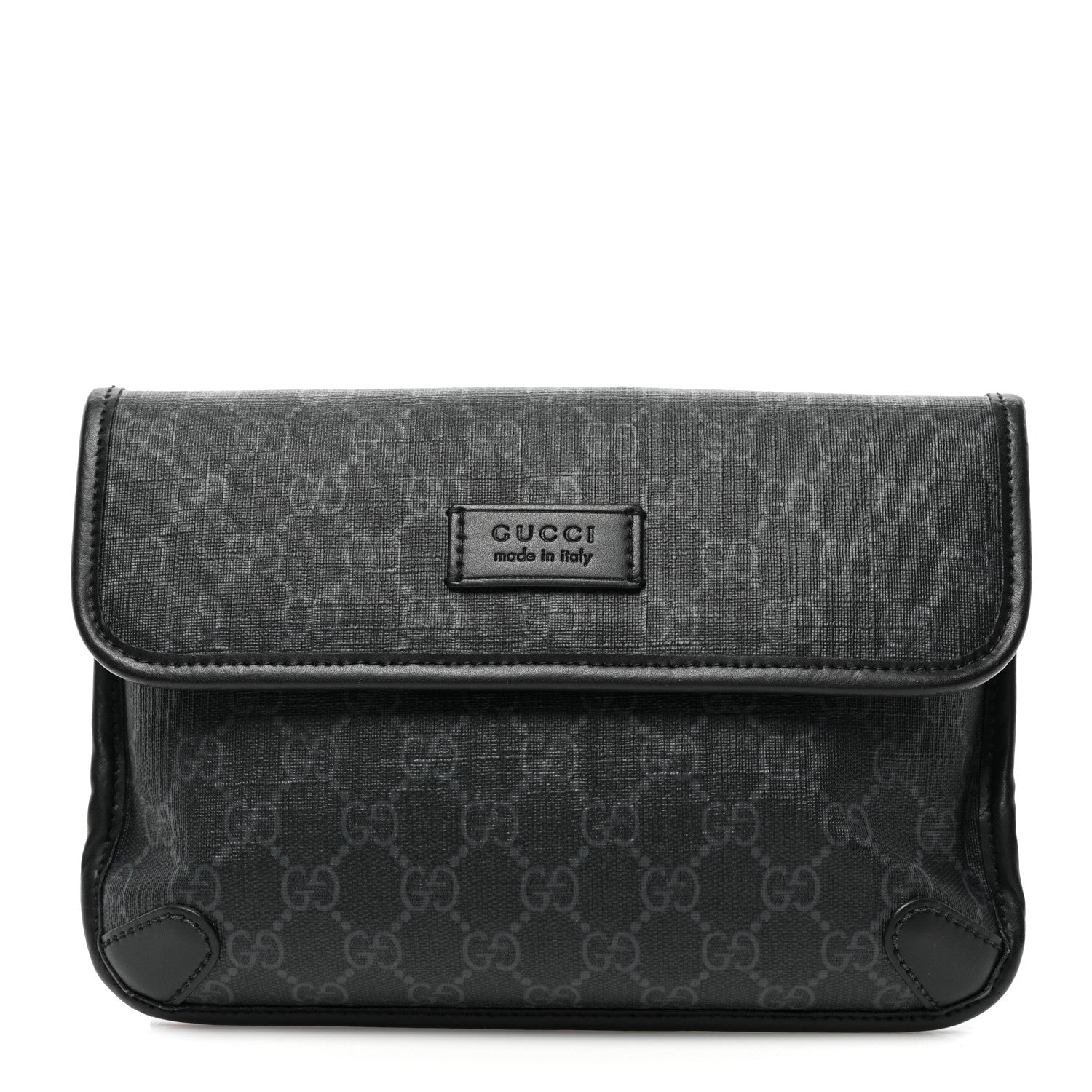 Gucci GG Supreme Monogram Web Slim Belt Bag Black Grey 1 of 9