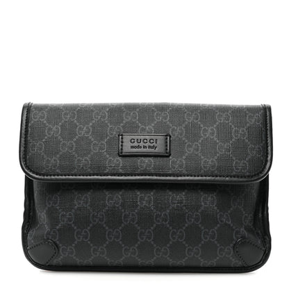 Gucci GG Supreme Monogram Web Slim Belt Bag Black Grey 1 of 9