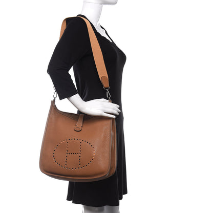 Hermes Taurillon Clemence Evelyne GM Gold 2 of 10