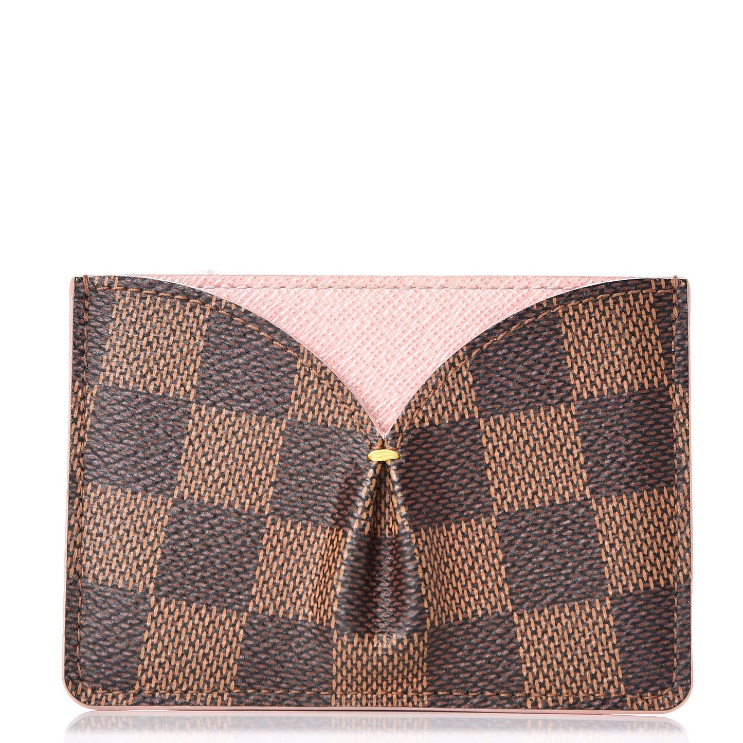 Damier Ebene Caissa Card Holder Rose Ballerine