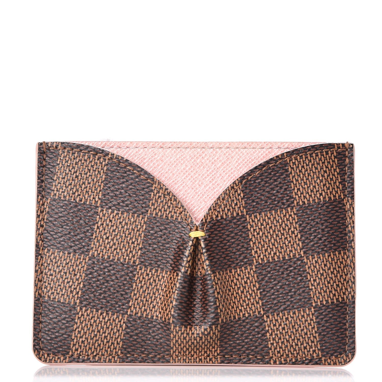 Louis Vuitton Damier Ebene Caissa Card Holder Rose Ballerine 1 of 8