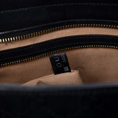 Gucci Guccissima Small Zippered Bucket Tote Black 8 of 13