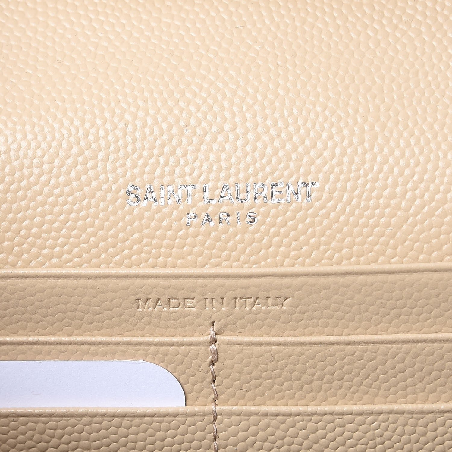 Saint Laurent Grain De Poudre Matelasse Chevron Monogram Chain Wallet Nude Powder 7 of 9